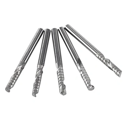 Bild av Telituny Ändkvarnar 5 st 3,175 mm (1/8 tum) skaft enkel flöjt ände fräs volframkarbid verktyg CNC bit
