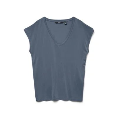 Bild av Vero Moda Vmfilli Vneck TEE Tshirt bas, Storlek: Medium, China blue