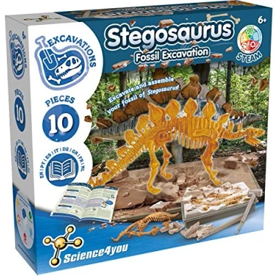 Bild av Science4you Stegosaurus dino utgrävningsset arkeologiset för barn med 10 delar, gräva upp din dinosaurieleksak perfekt experimentlåda, gåva och spel + 6 år