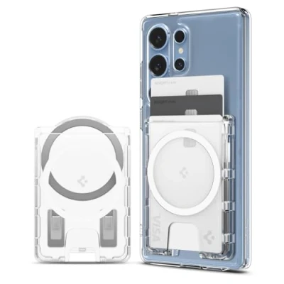 Bild av Spigen Ultra Hybrid Wallet MagSafe+ crystal clear Samsung Galaxy S25 Series