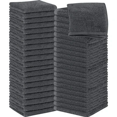 Bild av Utopia Towels Set Med Tvättlappar i Bomull 100% Ringspunnen Bomull, Premiumkvalitet, Högabsorberande och Mjuka Handdukar (60 Pack, Grå)