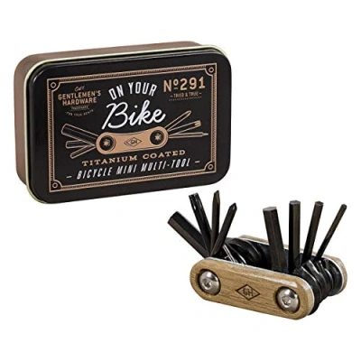 Bild av Herr hårdvara, GEN291, cykel multiverktyg, design: &quot;On Your Bike&quot;, L x B H: 9,5 2,5 6,4 cm, färg: Svart. Titanbelagd