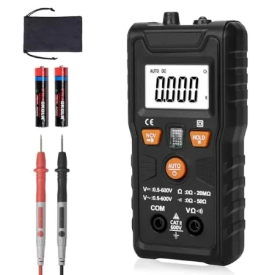Bild av BillyBath Digital multimeter, automatisk spänningstestare, 4000 räknare, multitestare med kontaktlös spänningsfunktion, mäter AC/DC spänning, motstånd, genomgång