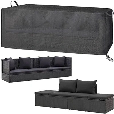 Bild av KEKAFU Överdrag trädgårdsmöbler, skyddskåpa 420D Oxford komplett presenning, lämplig för balkong, soffa, solstol rotting, väderbeständig, UV resistent (220 x 80 cm) ..