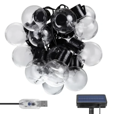 Bild av Maclean 2 i 1 solcellsdriven LED slinga för trädgård, IP44, 3W, 10lm, 3000K, 2*600 mAh batteri, 5V DC, 7m, MCE424