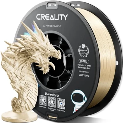 Bild av Officiell Creality PETG 3D skrivarfilament 1,75 mm 1 kg (2,2 pund), hög precision stark seghet, luktfri bättre flöde fuktsäker utskrift Ender filament (beige)