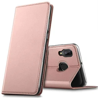 Bild av Verco mobilfodral för Samsung Galaxy A40, Premium bokväska flip fodral A40 skal plånboksfodral pu läderväska [integrerad magnet], Rosa