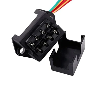 Bild av Aiqeer 4 vägs bilsäkringshållare med överdragning, 2 ingångar utgångar standardbladets säkringsblock, marin säkringsbox 10 stycken standardsäkringar (12V/24V/32V/48V universell)