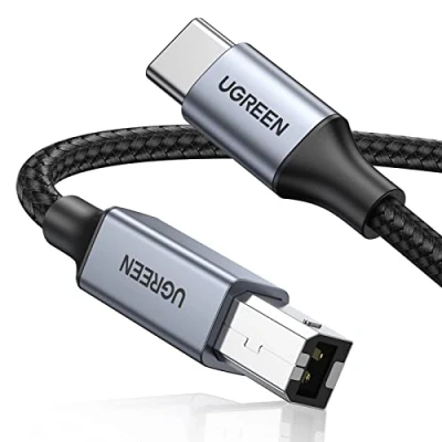 Bild av UGREEN USB 2.0 B Skrivarkabel C till Nylon Aluminium Skal Flätat. (2M)