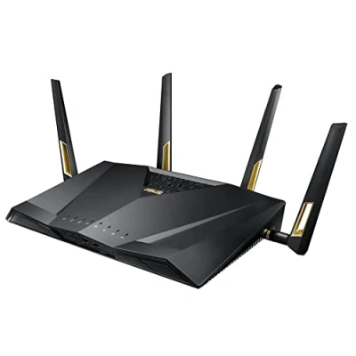 Bild av Asus RT AX88U Gaming Router Ai Mesh WLAN System, WiFi 6 AX6000, Spelmotor, 8x Gigabit LAN Link Aggregation, 1,8 GHz QC CPU, AiProtection, USB 3.0, Täcker ca 220m2, 29.97 x 18.8 6.1 cm, Svart