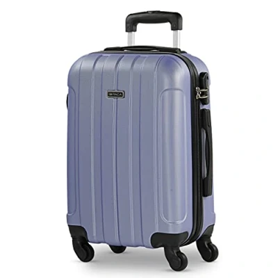 Bild av ITACA Resväska Styv Resehytt 4 Hjul Vagn 55 cm ABS Slät. Bagage av Hand. Resistenta och Lightweight Handtag 2 Hänglås. Låg kostnad Ryanair, Lila
