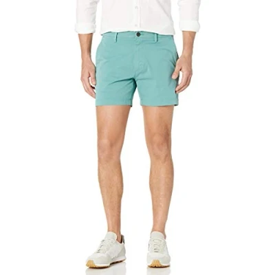 Bild av Amazon Essentials Herr Slim Fit 5 tum platt framsida komfort stretch chino kort (tidigare Goodthreads), aqua grön, 31