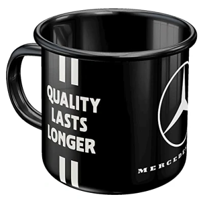 Bild av Nostalgic Art Emaljmugg i retrostil, 360 ml, Daimler Truck Drivers Only Presentidé för biltillbehörsälskare, Official License Product (OLP), camping kopp, vintagedesign