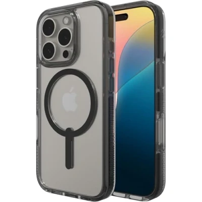 Bild av ZAGG Santa Cruz Snap Grafenförstärkt Mobilskal för iPhone 16 Pro [6,3 Tum], MagSafe, Antigulningsteknik, Reptålig, Slimmad Design, Stötdämpande Skal (Svart)