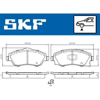 Bild av SKF VKBP 80062 A Jeu de plaquettes frein avec indicateur d&#039;usure accessoires OPEL: Meriva A, Combo C Tour, Corsa С Van