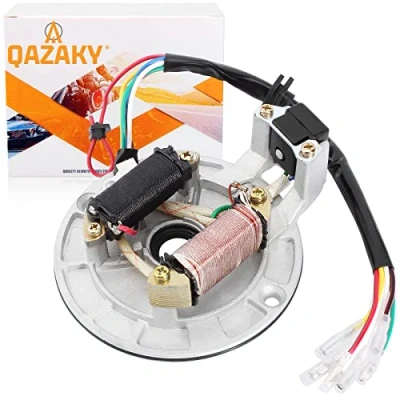 Bild av QAZAKY 2 spole magneto statorplatta tändspole kompatibel med 50 cc 70 90 110 125 140 pickup kick start pit dirt bike ATV Go Kart Quad Scooter buggy Taotao Kazuma Baja SDG SSR 4 hjulare