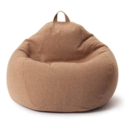 Bild av Lumaland sittsäck Comfort Line inomhus beanbag 100 x 120 50 cm med mer än 2,4 miljoner justerbara EPS pärlor mjuk och bekväm golvkudde fåtölj för barn vuxna 315 l volym [brun
