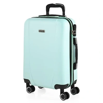 Bild av ITACA Styv resväska, 55 cm Handbagage. ABS Resistent och lätt. 4 hjul. Övre sido Handtag Integrerat kombinationslås. Liten, stuga godkänd Ryanair, Mint grön