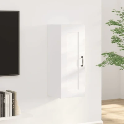 Bild av vidaXL Väggskåp vit 35x34x90 cm konstruerat trä, skåp, vitrinskåp vägg, vägg förvaringsskåp, svävande förvaring träskåp, trä skåp