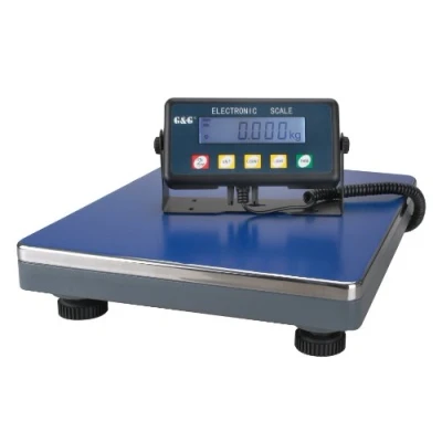Bild av G&amp;G PSE75kg/5g paketvåg plattformsvåg, robust 38 x 32 cm vägningsyta av gjuten aluminium, justerbara fötter, digital våg industrivåg/batteridrift möjlig