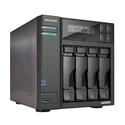 Bild av Asustor Lockerstor 4 Gen 2 AS6704T NAS med bay nätverksminneshölje, Quad Core 2,0 GHz CPU, M.2 PCIe 3.0 ssd plats, 2,5 GbE port, GB RAM DDR4