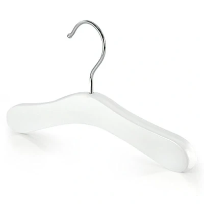 Bild av Hangerworld 12 barn 25 cm premium vit trä baby småbarn kappa kläder topp hängare