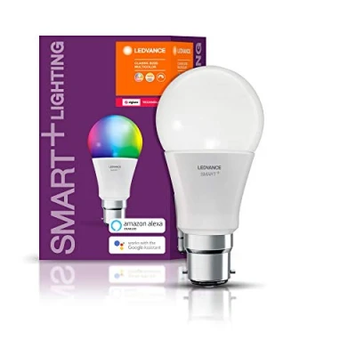 Bild av LEDVANCE Smart+ LED, ZigBee lampa med B22d sockel, varmvitt till dagsljus, färgförändring RGB, dimbar, direkt kompatibel Echo Plus och Show (2:a generen), Philips Hue Bridge