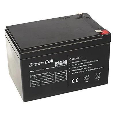 Bild av Green Cell AGM 12 V 14 Ah batteri VRLA blybatteri ersättningsbatteri gelbatteri cykelsäkert obemannade leksaker elektrisk leksak larm nödström barnfordon barnfyrhjuling