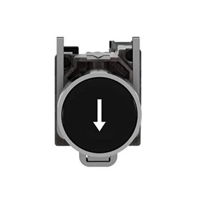 Bild av Schneider Electric Harmony push button complete with spring return and flat touch surface in white black arrow 1xno xb4ba3341