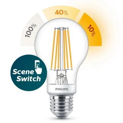 Bild av Philips LED 77213001 lamp EEK F (A G) E27 Päronform 7.5 W, 3 1.6 W = 60 30 16 Varmvit (Ø x L) 6 cm 10.4 dimbar 1 st