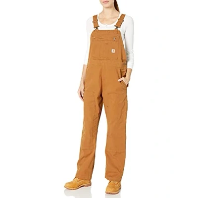 Bild av Carhartt, Dam robust flex lös passform kanvas haklapp overall, Carhartt brun, XS