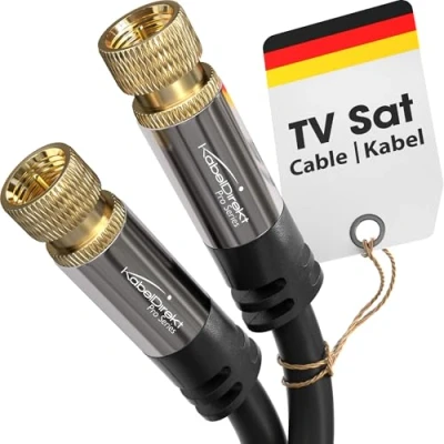 Bild av KabelDirekt 5m digital koaxial ljudvideokabel/satellitkabel (koax F stift till stift, satellit tv, kabelmodem, HDTV, DVB T2, C, S) PRO serien
