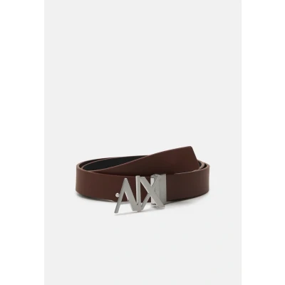 Bild av Armani Exchange Essenial för män, dubbel face, metalllogotyp plackbälte, Mångfärgad, 38
