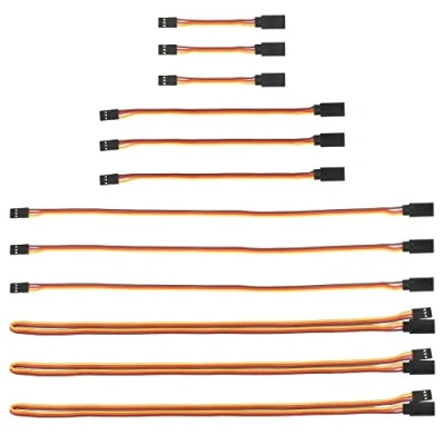 Bild av GTIWUNG 3 tum 6 30 cm 24 JR stil servoförlängning, servokablar, stift förlängningskabel 22 AWG 60 kärnor hane till kvinna Futaba för radiostyrt flygplan, 4 storlekar, vardera