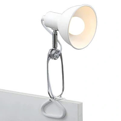 Bild av Briloner Leuchten Spännlampa, klämlampa, 1 x E14, max. 8 watt, inkl. kabelbrytare, spothuvud roterbart och vridbart, metall vitkrom, 305 110 130 mm