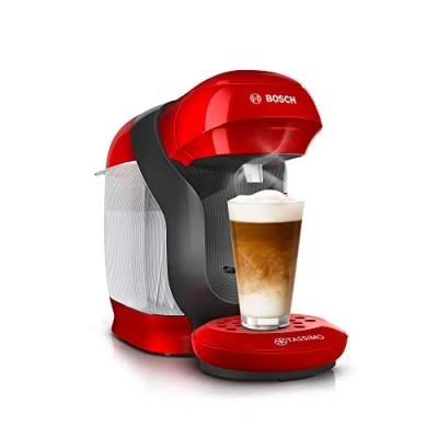 Bild av Bosch Hausgeräte Tassimo Style kapselmaskin TAS1103 kaffemaskin från Bosch, över 70 drycker, helautomatisk, lämplig för alla koppar, utrymmesbesparande, 1 400 W, röd/antracit