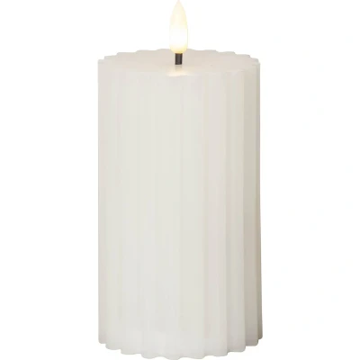 Bild av STAR TRADING LED ljus Flame Stripe vit 15 cm äkta vax batteridrivet