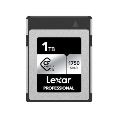 Bild av Lexar Professional SILVER Series CFexpress Typ B kort 1TB, CFe Upp till 1750MB/s Läs, CF Adopt PCIe Gen3x2, Minneskort Kompatibelt med DSLR, bakåt XQD kamera (LCXEXSL001T RNENG)