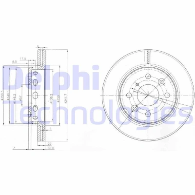 Bild av DELPHI BG3074 Disque de frein 243 20 4 ventilé huilé non traité sans roulement roue, bague ABS