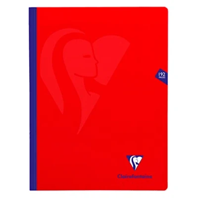 Bild av Clairefontaine Ref 339341C Mimesys trådbunden anteckningsbok (192 sidor) A4+ storlek, Séyès linjal, 90 gsm borstat velumpapper, mjukt polypro fodral röd