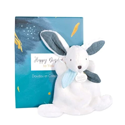 Bild av DOUDOU et Compagnie Mini Rabbit HAPPY Pop Blå 17 cm DC3883