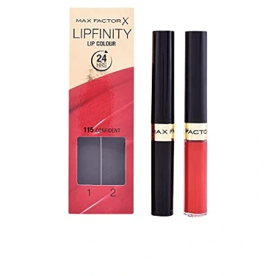Bild av Max Factor Lipfinity Lip Colour Confident 115 Myssäkta läppstift med 24 timmars grepp utan att torka ut, intensiv färgåtergivning, exakt applikator och intensivt vårdande glans topprock