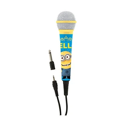 Bild av Lexibook, Dumma mej, Minioner, Mikrofon 3,5 Jack och 6,3 mm adapter, Hög känslighet, För barn karaoke, Blå/gul, MIC100DES