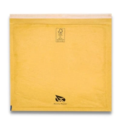 Bild av Raylu Paper® Förpackning med 10 st kraftbubbelvadderade kuvert självhäftande förslutning, kraft vadderade brun (180 x 160 mm (CD))
