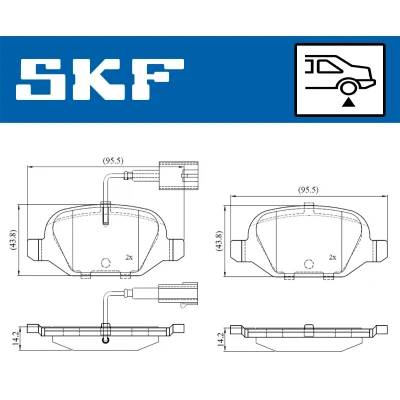 Bild av SKF VKBP 90391 E Jeu de plaquettes frein contact signal d&#039;usure inclus