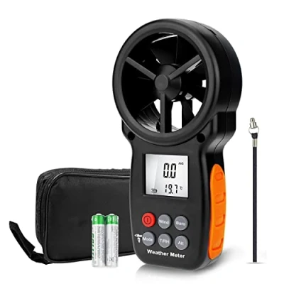 Bild av LYCEBELL Digital Anemometerbarometer, handhållen vindhastighetsmätare för vindhastighet, luftfuktighet, höjd, med bakgrundsbelysning LCD, barometrisk tryckmätare LC 100 WM