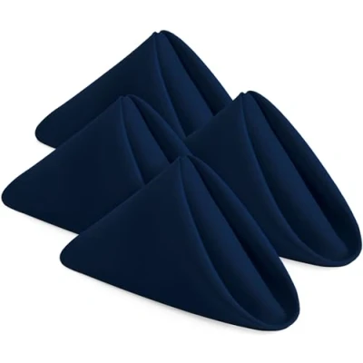 Bild av KICHLY Tygservetter 24 pack, återanvändbara, mjuka och bekväma perfekta för bjudningar användning hemma i vardagen, polyester (Blå, 43 x cm)