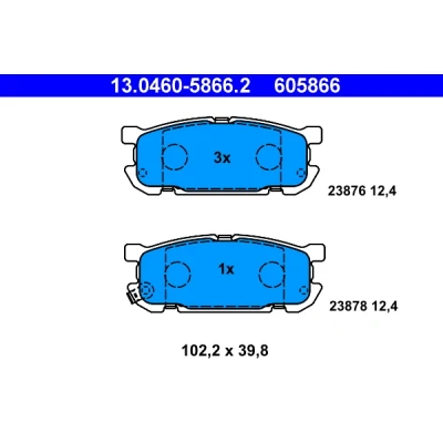 Bild av ATE 13.0460 5866.2 Jeu de plaquettes frein avec indicateur d&#039;usure MAZDA: MX 5 2