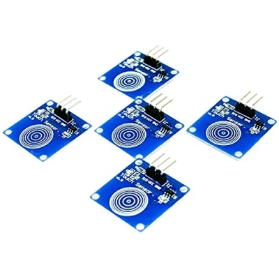 Bild av AZDelivery 5 x TTP223B digital kapacitiv beröringssensor, switchmodul kompatibel med Arduino och Raspberry Pi inklusive e Book
