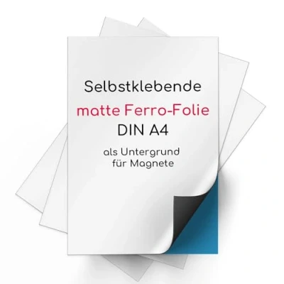Bild av Uppsättning av 3 DIN A4 ferrofolie självhäftande Magstick® I järnhaltiga filmer vitbelagda, gör det själv flexibel vidhäftningsgrund för starka magneter mag_006